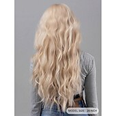 levne Syntetické trendy paruky-Syntetické paruky Kudrny S ofinou na stroji Paruka Dlouhý Zlatavá Umělé vlasy Dámské cosplay Měkký povrch Módní Blonďatá