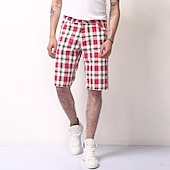 olcso munka rövidnadrág-Férfi Chino Shorts Bermuda nadrág Munkanadrág Zseb Rács Mokaszinok Rövid Szabadtéri Hétköznapi Napi Utcai sikk Stílusos Világosbarna Khakizöld