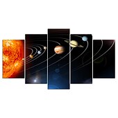 levne Krajiny-nezarámovaný 5 panelů vesmír vesmír země světlo malba plátno umění malba nástěnné umění