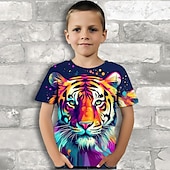 billiga Pojkens 3D-djur-Pojkar 3D Grafisk Djur Panda T-shirt Kortärmad 3D-tryck Sommar Vår Aktiv Sport Mode Polyester Barn 3-12 år Utomhus Ledigt Dagligen Normal