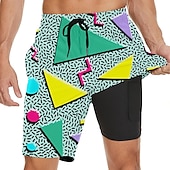 cheap Bottoms-Doll Retro Vintage 1980s Beach Shorts Men&#039;s Costume Vintage Cosplay Vacation Beach Shorts