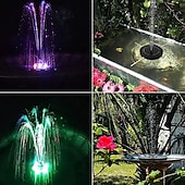 cheap Underwater Lights-Solar Fountain Upgraded Innovative Solar Powered Fountain Pump Colorful 160mah Battery Solar Water Fountain Pump 3W 5V LED Lights Floating Garden Fountain Pump Swimming Pools Pond Lawn Decor