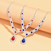 economico Parure di gioielli-set di gioielli abito intero orecchini con strass collana moda donna elegante fresco adorabile classico pera irregolare set di gioielli per matrimonio festa vestito per stupire 2025
