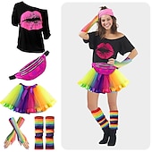 halpa Asusteet-Karnevaali 2026 Karnevaali puku Cosplay-Asut Asut Disko Retro / vintage Disko 1980 luku Aikuisten Naisten Karnevaali Naamiaiset Juhlat Pride-paraati Pride-kuukausi Pukeudu