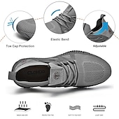 economico Sneakers da uomo-sneakers sportive da uomo in rete grigia: leggere, traspiranti e perfette per la corsa, la palestra e l&#039;abbigliamento casual