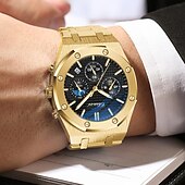 olcso Quartz órák-CHENXI Luxus Quartz Óra Férfiaknak Királyi Rozsdamentes Acél Vízálló Kronográf Sport Üzleti Hétköznapi Férfi Quartz Karóra Lumineszcens Órák Apák Napjára