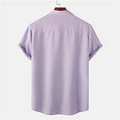 economico Casual da lavoro-Per uomo Camicia Camicia di lino Camicia in cotone e lino Camicia Estiva Camicia casual Camicia da Spiaggia Semplice Vacanza Casuale Nero Rosa Verde scuro Viola chiaro Manica Corta Bavero Estate