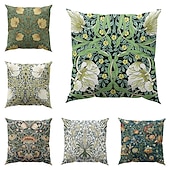 billige blomster- og plantestil-4.0 stk Polyester Putecover, Trykt mønster Enkel Fritid Kvadrat Tradisjonell Klassisk
