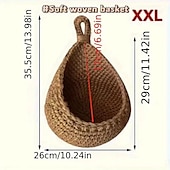 cheap Wall Accents-Bohemian Style Woven Wall Hanging Basket - Creative Teardrop Shape for Kitchen Storage of Fruits &amp; Vegetables