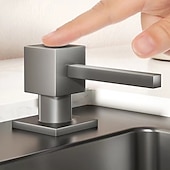 お買い得  水栓金具周辺部品-ソープディスペンサー ステンレススチール、カウンター下延長チューブキット付き、キッチンカウンタートップ内蔵シンクソープディスペンサー、17オンスボトル付き、ほとんどの石鹸容器22/26/28mmに適合します。