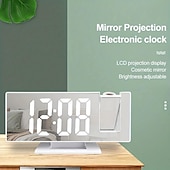 abordables Décorations et veilleuses-nouvelle horloge de projection led multifonctionnel réveil numérique horloge électronique photosensible automatique avec usb plug-in transfrontalier