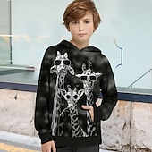 billiga Pojkens 3D-djur-sonic barn pojkar hoodie grafisk skola 3d-utskrift långärmad ficka dagligen 3-12 år vinter ljusblå