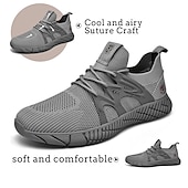 economico Sneakers da uomo-sneakers sportive da uomo in rete grigia: leggere, traspiranti e perfette per la corsa, la palestra e l&#039;abbigliamento casual