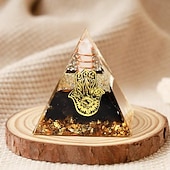 cheap Outdoor Decoration-Orgone Pyramid For Positive Energy And Amethyst Crystal Ball, With Protection From Crystals Energy Generator For Stress Reduce Healing Meditation And Wealth Attraction For Home Decoration