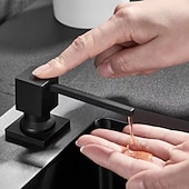 お買い得  水栓金具周辺部品-ソープディスペンサー ステンレススチール、カウンター下延長チューブキット付き、キッチンカウンタートップ内蔵シンクソープディスペンサー、17オンスボトル付き、ほとんどの石鹸容器22/26/28mmに適合します。