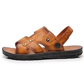 billiga Avslappnade sandaler-Herr Sandaler Inneskor Komfortsandaler Promenad Ledigt Strandstil Dagligen Strand PVC Vattentät Andningsfunktion Bekväm Loafers Gul Brun Sommar