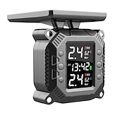 abordables Accesorios para motos y ATV-Sistema de alarma de monitoreo de temperatura de neumáticos de presión de neumáticos de motor tpms de motocicleta con 2 sensores externos