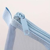 preiswerte Federmäppchen &amp; Halter-Einfaches, transparentes Mesh-Federmäppchen zur Aufbewahrung von Studenten-Bleistiftbeuteln mit großem Fassungsvermögen, Beutel für Schreibwaren, Kosmetiktaschen
