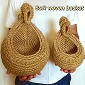 cheap Wall Accents-Bohemian Style Woven Wall Hanging Basket - Creative Teardrop Shape for Kitchen Storage of Fruits &amp; Vegetables