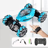 お買い得  rc車-最新の 4WD 1:14 スケールリモートコントロールスタントカー 2.4 グラムワイヤレス rc ドリフトカー LED ライト時計ジェスチャーセンサー回転子供のおもちゃのギフト