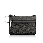 お買い得  カードホルダーとケース-ファッションレザー ミニコインチェンジパース、ウォレット クラッチジッパー 小型ソフトキーカードホルダー、マネーバッグポケットウォレット