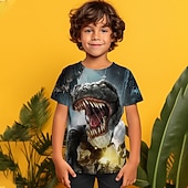 levne 3D zvířata pro chlapce-Chlapecké 3D Grafika Tričko Košilky Krátký rukáv 3D tisk Léto Jaro Aktivní Polyester Děti 4-12 let Venkovní Denní Běžný