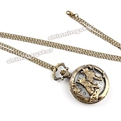 ieftine Ceasuri de Buzunar-nou sosire ceas de buzunar cuarț capac deschis stil mixt lup sălbatic relief capac transparent pandantiv unisex femei ceas bărbați