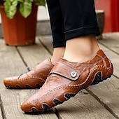 preiswerte Sneaker für Herren-Herren-Loafer aus Kunstleder zum Hineinschlüpfen mit rutschfester Sohle, handgenähte Mokassins für Spaziergänge im Freien, Reisen und den Alltag