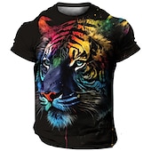 Men's Graphic Tiger T Shirt Short Sleeve T shirt 3D Print Crew Neck Shirt Vintage Fashion Designer Outdoor Daily Sports Blue Purple Orange Spring & Summer Clothing Apparel S M L XL 2XL 3XL3