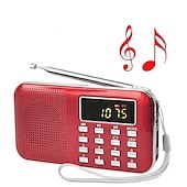 رخيصةأون مشغل MP3-مكبر صوت وسائط راديو رقمي محمول am fm مشغل موسيقى mp3 يدعم بطاقة tf / قرص USB مع شاشة عرض LED ووظيفة مصباح يدوي في حالات الطوارئ