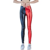 cheap Bottoms-1980s High Waisted Shiny Latex Patent Leggings PU Leather Pencil Pants Disco Women&#039;s Carnival Masquerade Party Bachelorette Party Pride Parade Adults&#039; Pants
