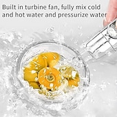 abordables appareils électroménagers-pommeau de douche à haute pression buse de pulvérisation à main à économie d&#039;eau pommeau de douche turbocompressé avec petit ventilateur fournitures de salle de bain