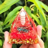 cheap Outdoor Decoration-Orgone Pyramid For Positive Energy And Amethyst Crystal Ball, With Protection From Crystals Energy Generator For Stress Reduce Healing Meditation And Wealth Attraction For Home Decoration