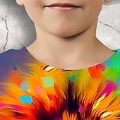 billiga Pojkens 3D-djur-Pojkar 3D Grafisk Djur Panda T-shirt Kortärmad 3D-tryck Sommar Vår Aktiv Sport Mode Polyester Barn 3-12 år Utomhus Ledigt Dagligen Normal