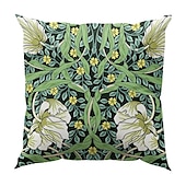 billige blomster- og plantestil-4.0 stk Polyester Putecover, Trykt mønster Enkel Fritid Kvadrat Tradisjonell Klassisk