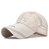 お買い得  メンズ ベースボールキャップ-男性用 ベースボールキャップ 日よけ帽 スポーツキャップ ブラック ホワイト ポリエステル ロングバイザーブリム トラベル リフレッシング ビーチスタイル アウトドア バケーション レタープリント 調整可能