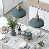 economico Luci Isola cucina-luci a sospensione a led in legno 22/35 cm illuminazione dell&#039;isola della cucina moderna casa colonica foyer ingresso lampade a soffitto appeso globo sopra il tavolo cavo regolabile 1 pz 110-240 v
