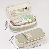 cheap Pencil Cases &amp; Holders-Multifunctional Cosmetic Bag Macaroon Big Capacity Double-layer Canvas Pencil Case Travel Storage Pouch School Supplies, Back to School Gift