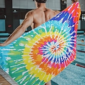 abordables ensembles de serviettes de plage-Serviette de plage tie dye, serviettes de plage de couleur hippie sans sable surdimensionnées, grande serviette de bain douce sup, serviette de bain absorbant l&#039;eau pour hommes, femmes, voyage,