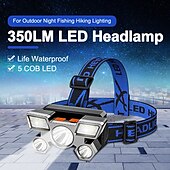 economico torce tattiche-faro a led faro ricaricabile usb faro portatile impermeabile torcia a batteria integrata torcia da lavoro portatile pesca campeggio avventura caccia luce testa