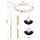 preiswerte Outfits-Hippie Retro Vintage 1960er 1970er Cosplay Kostüm Austattungen Zubehörset Wildlederweste Damen Kostüm Jahrgang Cosplay Party / Abend Maskerade Weste Karneval Schlager Outfit