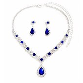 economico Parure di gioielli-set di gioielli abito intero orecchini con strass collana moda donna elegante fresco adorabile classico pera irregolare set di gioielli per matrimonio festa vestito per stupire 2025