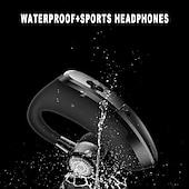 お買い得  ワイヤレスヘッドホン-1PC ワイヤレスBluetoothビジネスヘッドフォン マイク付き ボイスコントロール ハンズフリーイヤフォン ステレオノイズキャンセリング イヤーフックBluetoothヘッドセット スマートフォン用