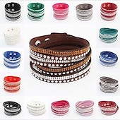 billige Armbånd og armringer-Dame Vintage Armbånd Vevet Armband Retro Mote Veving Mote Enkel Elegant Ferie Lær Armbånd Smykker Svart / Hvit / Rosa Til Fest &amp; Aften Gave Ferie Bursdag Festival