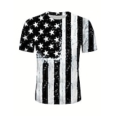  4 de Julho de 2026 250º Dia da Memória Camiseta Masculina Patriótica Vintage Designer Gráfico Patriota Estampada em 3D da Bandeira Nacional Veterano Decote Careca de Mangas Curtas