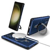 cheap Samsung Cases-Phone Case For Samsung Galaxy S24 S23 S22 S21 S20 Ultra Plus FE Note 20 Ultra S25 Ultra Back Cover Magnetic Adsorption With Magsafe with Stand Holder Support Wireless Charging TPU PC