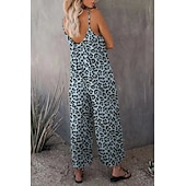 olcso alkalmi kombiné-női jumpsuit egyszínű v nyak ünnepnapi kirándulás széles lábszár laza spagetti pántos khaki 3xl nyári