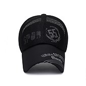 お買い得  メンズ ベースボールキャップ-男性用 ベースボールキャップ 日よけ帽 スポーツキャップ ブラック ホワイト ポリエステル ロングバイザーブリム トラベル リフレッシング ビーチスタイル アウトドア バケーション レタープリント 調整可能