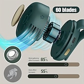 abordables Ventilateurs-Ventilateur de cou avec lanière réglable – Ventilateur mains libres rechargeable par USB avec refroidissement à 3 vitesses pour une utilisation en extérieur