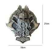 abordables sculptures murales-Viking berserker double hache décoration murale plaque décoration de maison décoration de jardin résine décoration de la maison artisanat